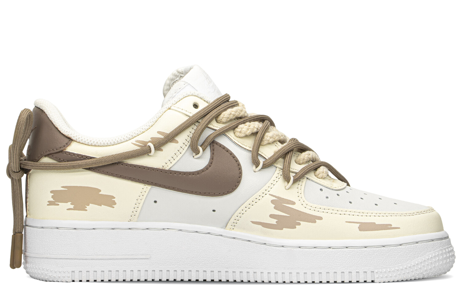 

Кроссовки Nike Air Force 1 Skateboard Shoes Women's Low-Top Beige Blue