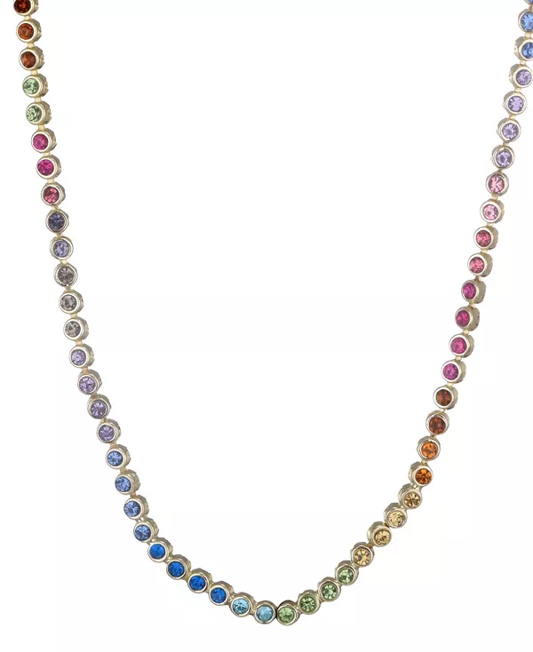 

Теннисное ожерелье с радужным золотым кристаллом Adornia, gold