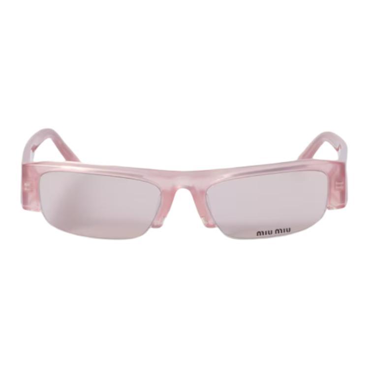 

MIU MIU Ацетатные прямоугольные солнцезащитные очки унисекс светло-бежево-розовые