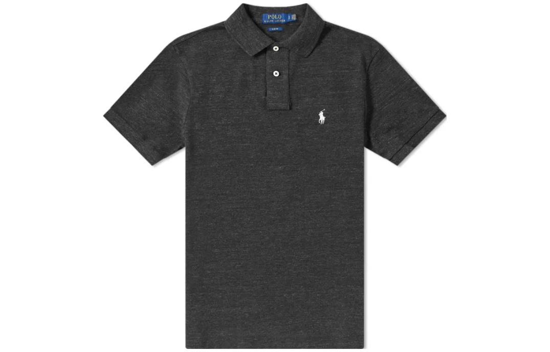 Футболка поло с коротким рукавом и вышитым логотипом Polo Ralph Lauren, черная — фото 2