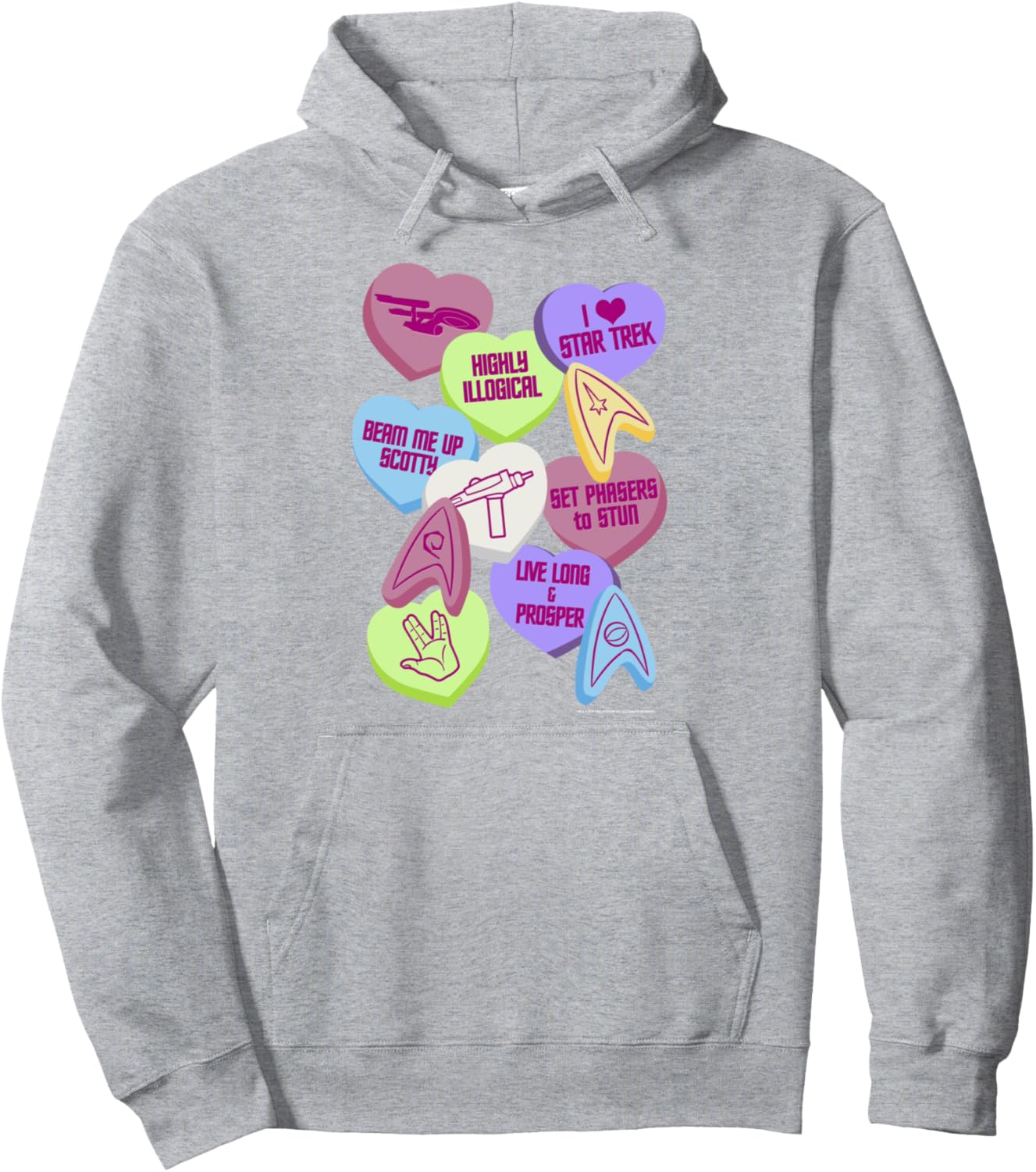 

Худи Star Trek Candy Hearts ко Дню святого Валентина, серый