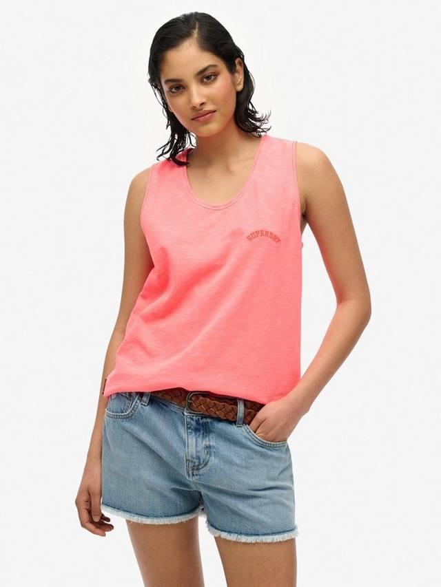 

Хлопковая жилетка с логотипом Essential Superdry, Fiery Coral