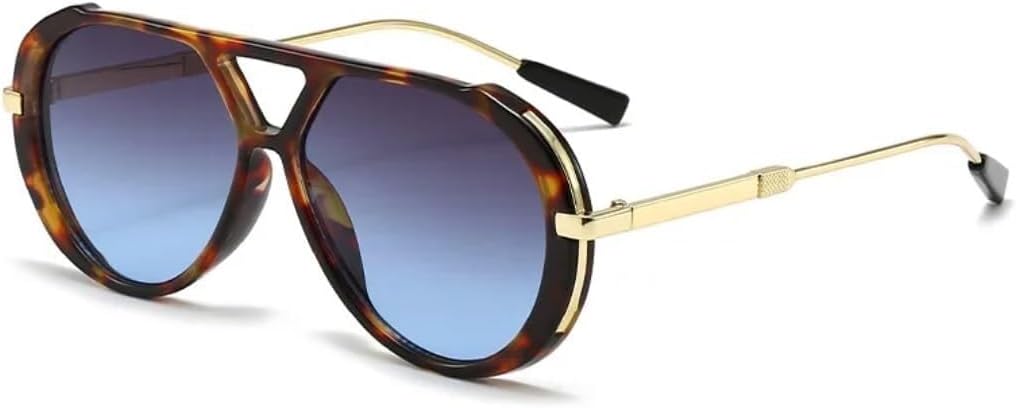 

Солнцезащитные очки для мужчин и женщин - защита UV400 - крупная оправа, металлические петли, градиентная расцветка, для занятий спортом на открытом воздухе и вождения LXLHWN, Tyj216-4