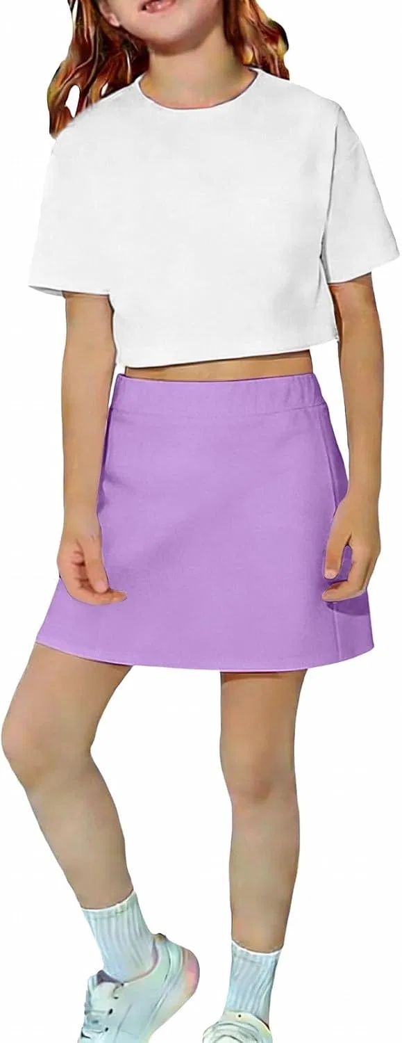 Юбка-шорты теннисная высокая талия с оборками, Generic, Purple — фото 4