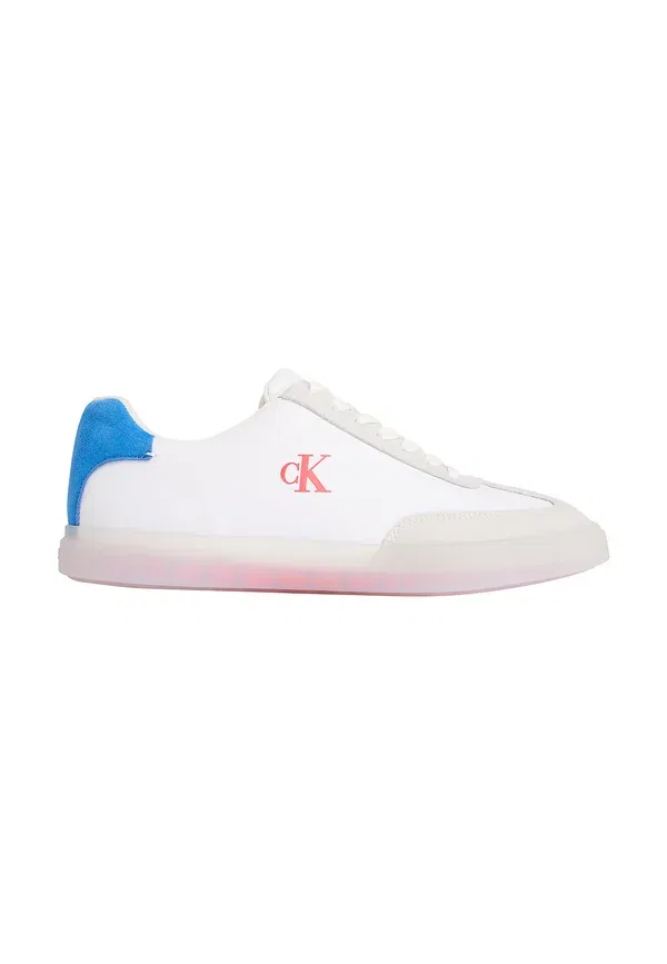 Кроссовки Brooke signature logo trainers Calvin Klein, цвет светло-серый с лазурно-синим и оранжевым