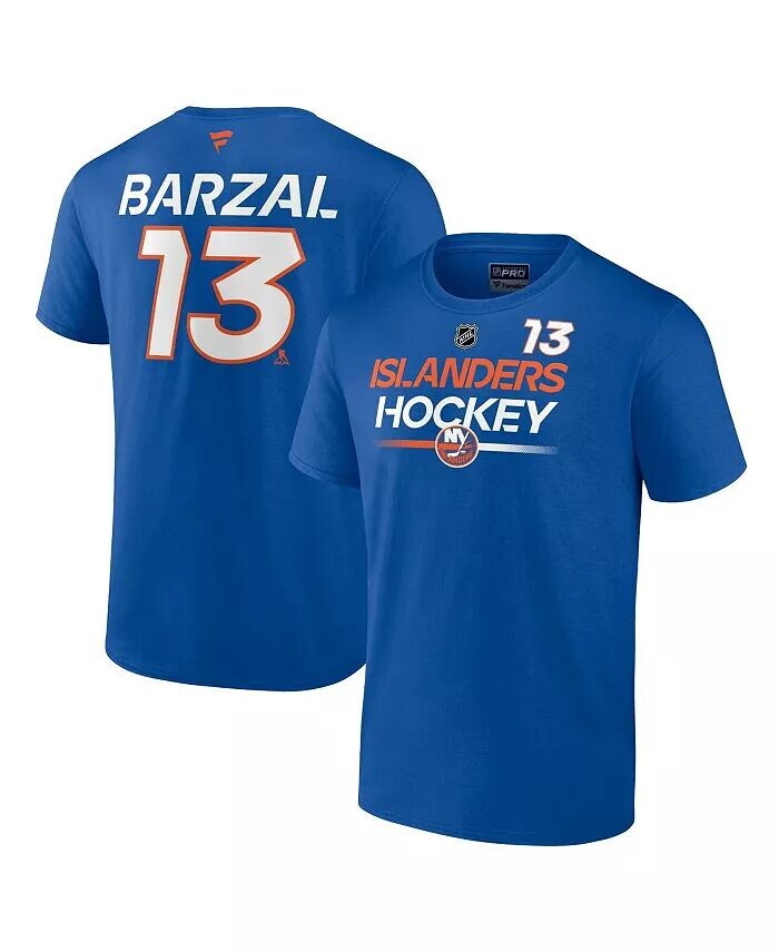 

Мужская футболка Mathew Barzal Royal New York Islanders Authentic Pro Prime с именем и номером Fanatics, синий