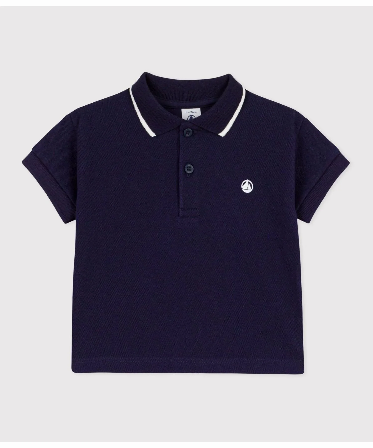 Рубашка-поло с короткими рукавами из трикотажа пике PETIT BATEAU, Blue