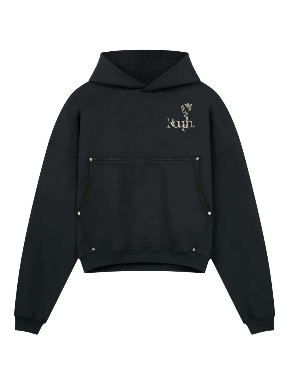 

Худи с цветочным принтом ROUGH., черный