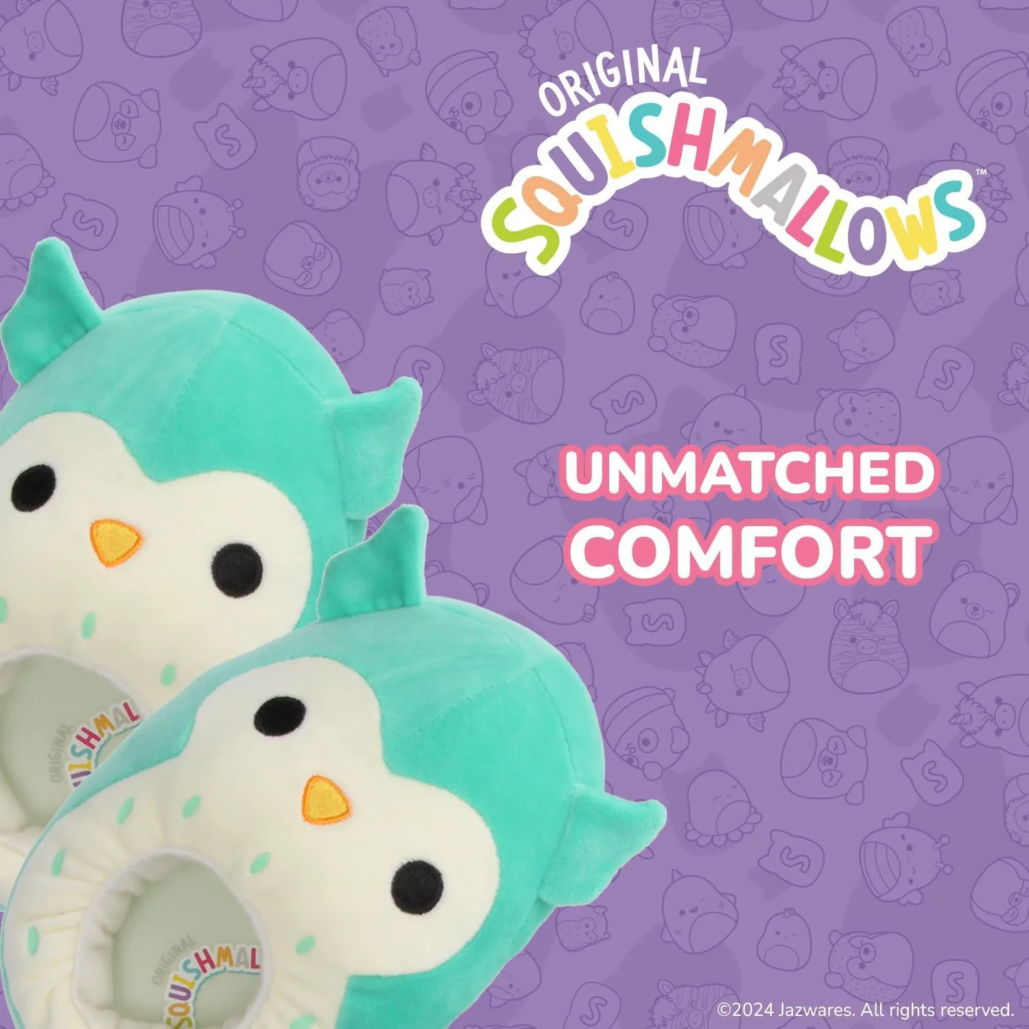 Мягкие плюшевые тапочки Squishmallows, легкие, теплые и удобные, тапочки для дома для детей и взрослых (размеры 11-1 для маленьких детей / 2-5 для больших детей / 5-10 для взрослых) — фото 4