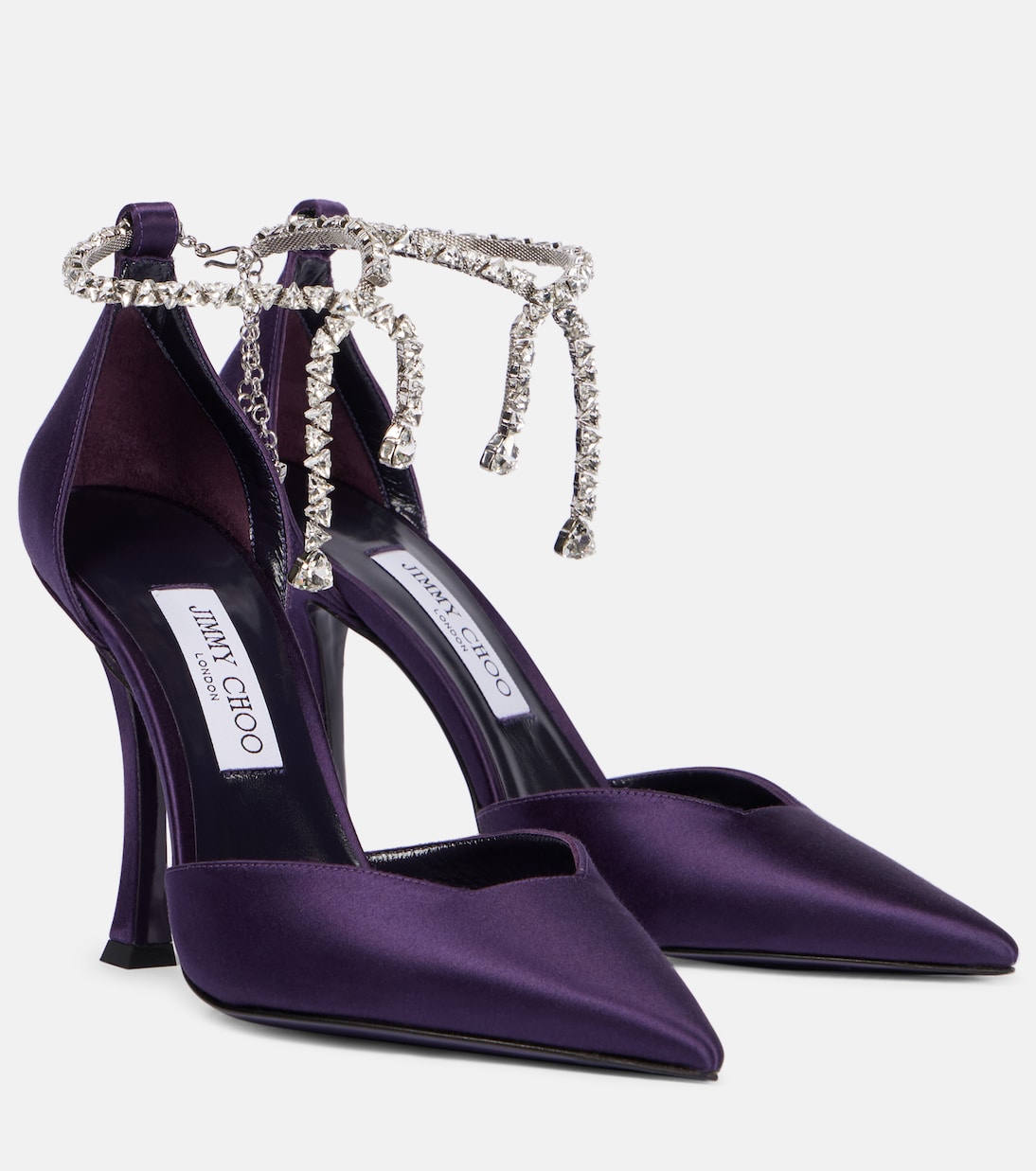 Декорированные атласные туфли Stevie 100 Jimmy Choo, Acai
