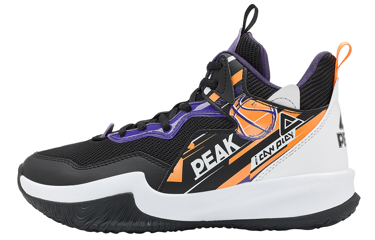 

Детские баскетбольные кроссовки GS Mid-top Black Deep Purple Peak, фиолетовый