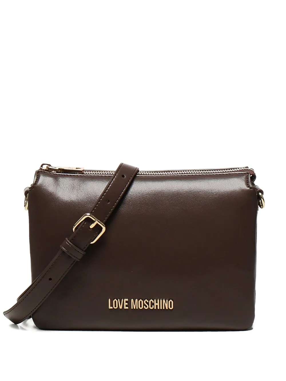 

Сумка через плечо с застежкой-молнией и логотипом Love Moschino, коричневый