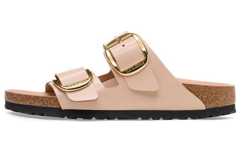 

Сандалии из кожи с открытым носком и пряжкой Birkenstock, бежевый/розовый