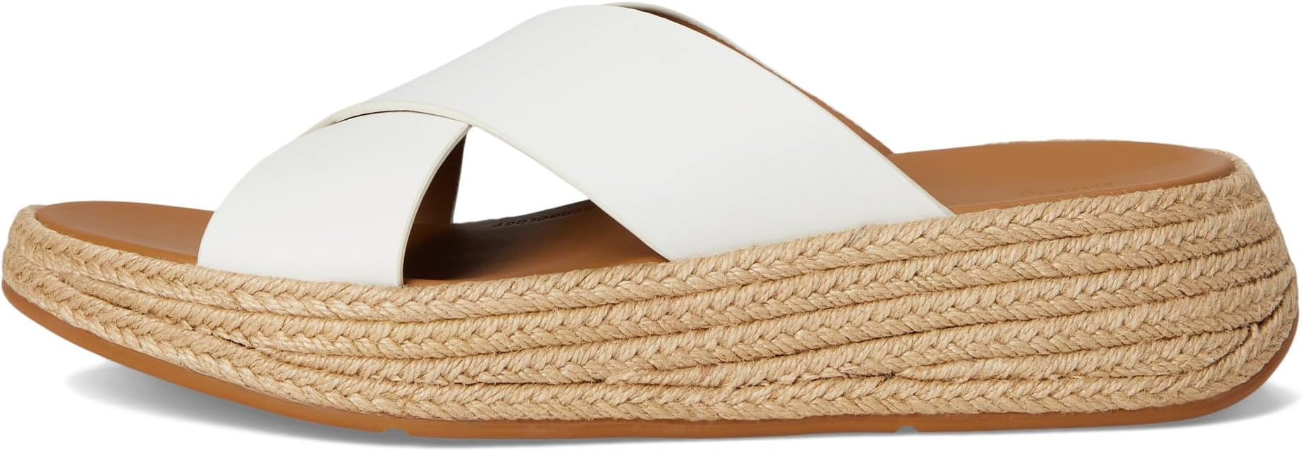Сандалии FitFlop Women's F-Mode Espadrille Leather Flatform Cross Slides, Urban White — фото 4