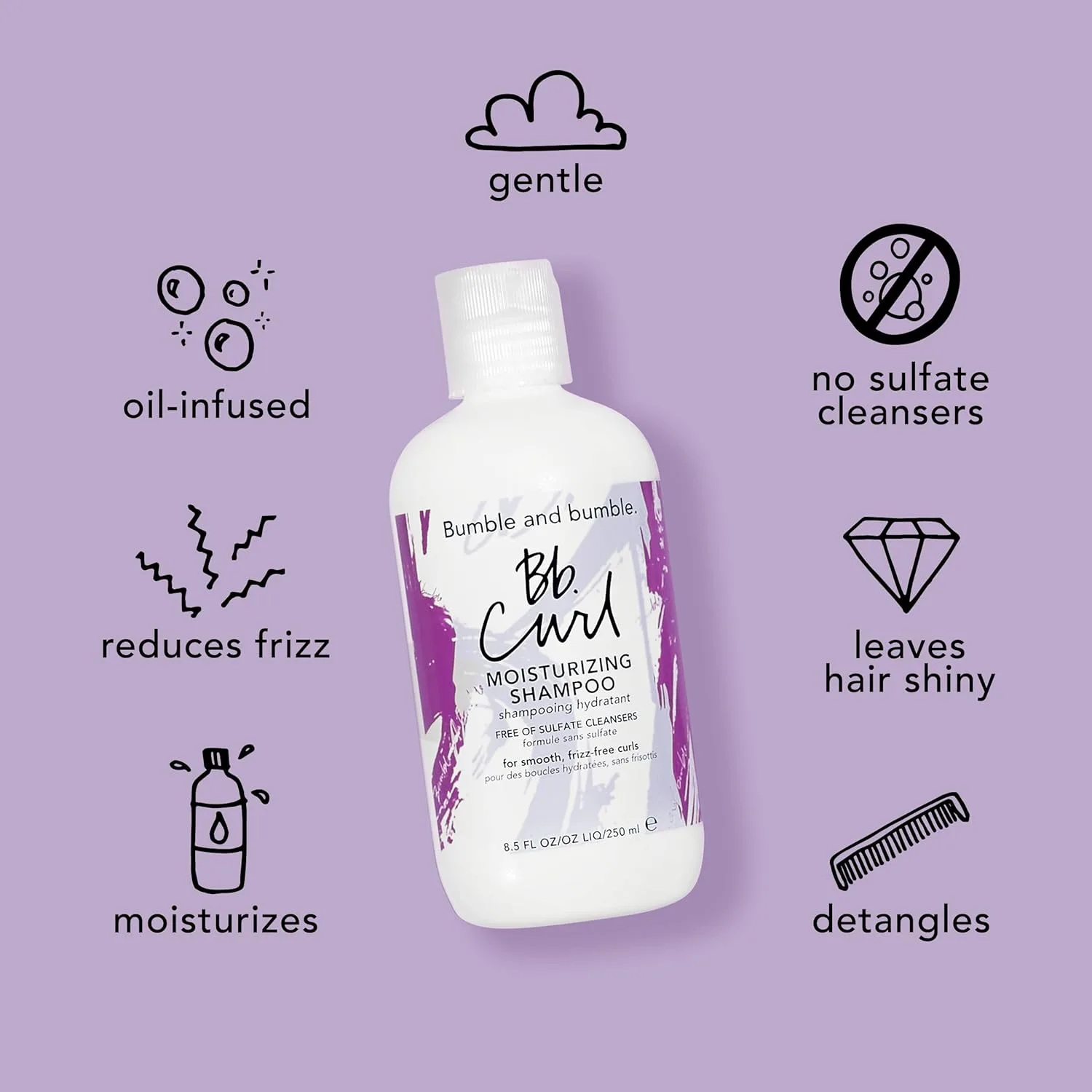 Набор Bumble and bumble Curl Moisturizing Shampoo и Curl 3-in-1 Conditioner для увлажнения и контроля завитков 251 мл; 198 мл Bumble And Bumble., pink — фото 4