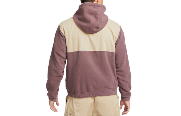 Куртка Men's Nike SB Therma-FIT Winterized Polar Fleece Splicing Skateboard Hooded Jacket Wine Red, красный — фото 2