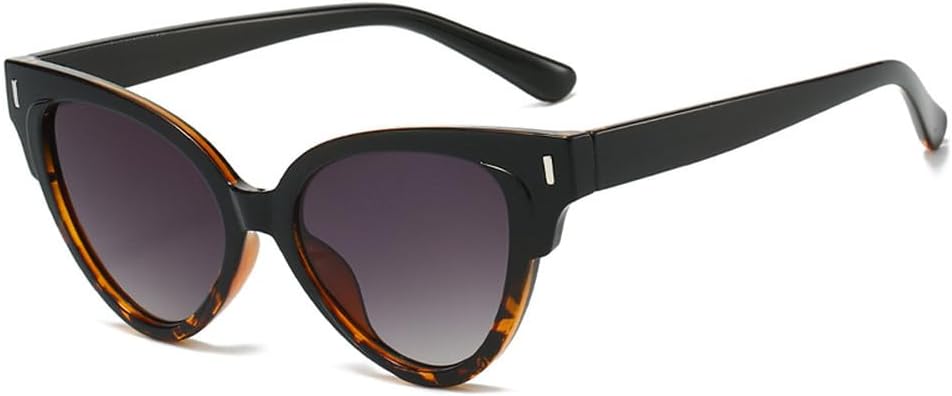 

Повседневные модные солнцезащитные очки «кошачий глаз» с заклепками для женщин, модный градиентный дизайн, трендовые оттенки, защита от ультрафиолета UV400 HYYZZC, Black Leopard Gray