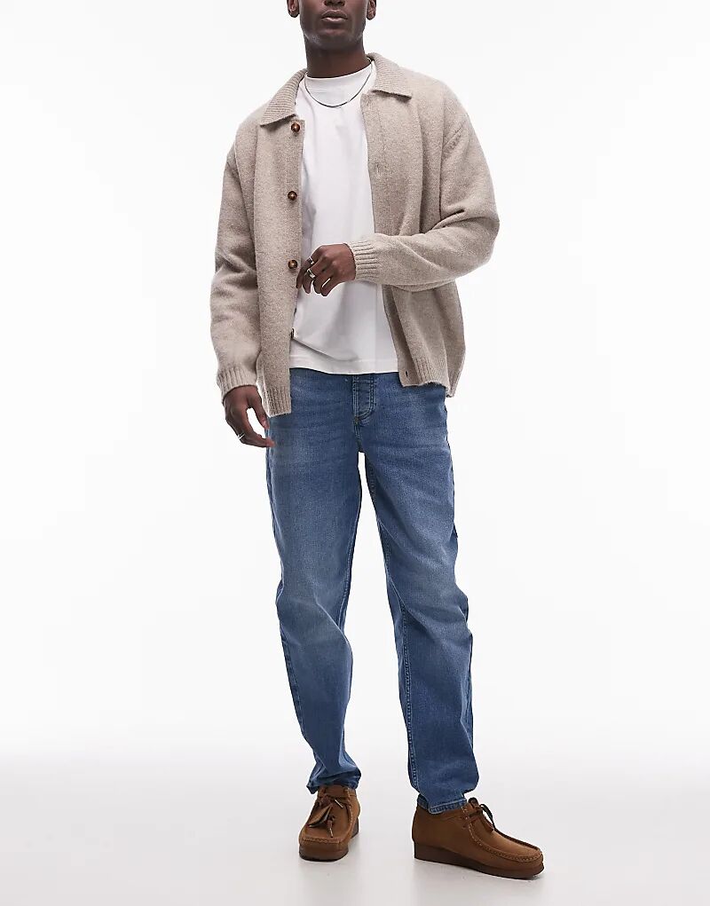 

Зауженные джинсы стретч цвета средней синевы Topman