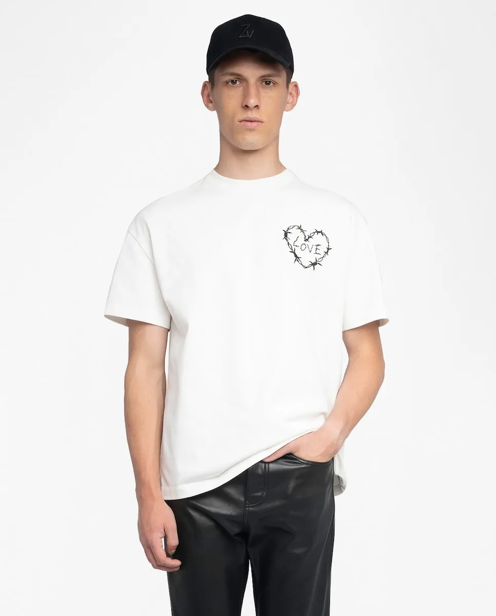 

Мужская футболка Тедди с коротким рукавом из хлопка Zadig & Voltaire, белый