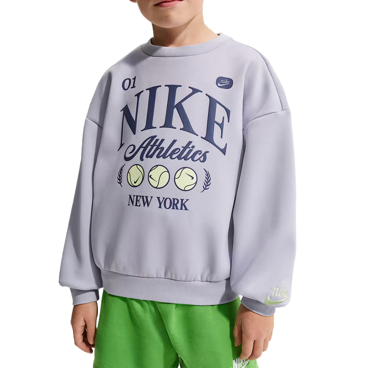 

Детский свитшот с круглым вырезом Moderate Nike, phantom/синий/electronic зеленый/синий