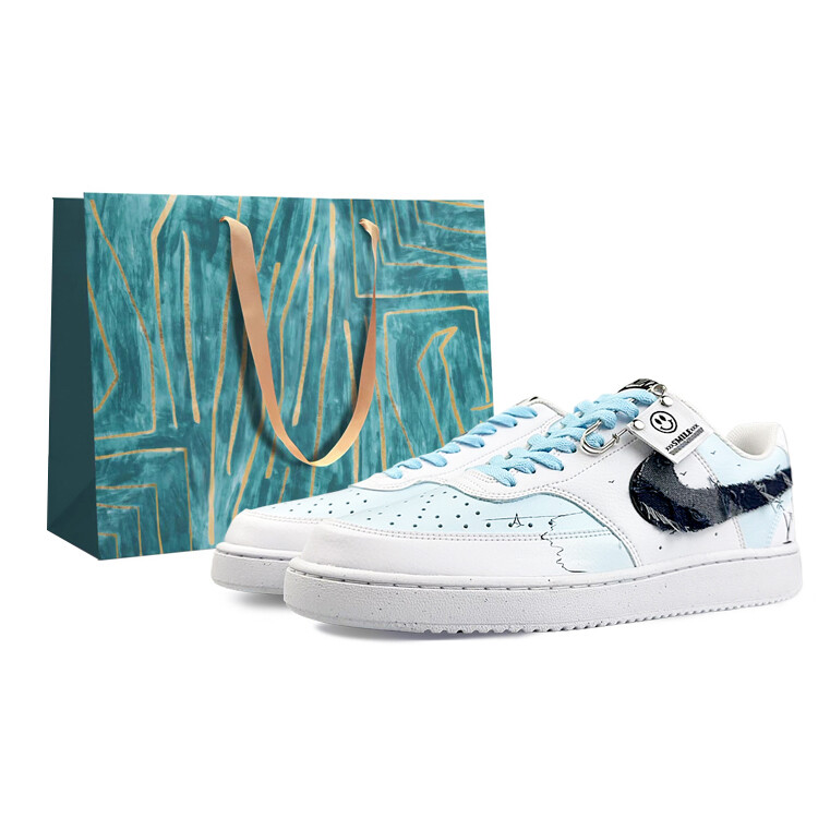 

Кроссовки Nike Court Vision 1 Skateboarding Shoes Men Low-top White/Blue, белый/синий