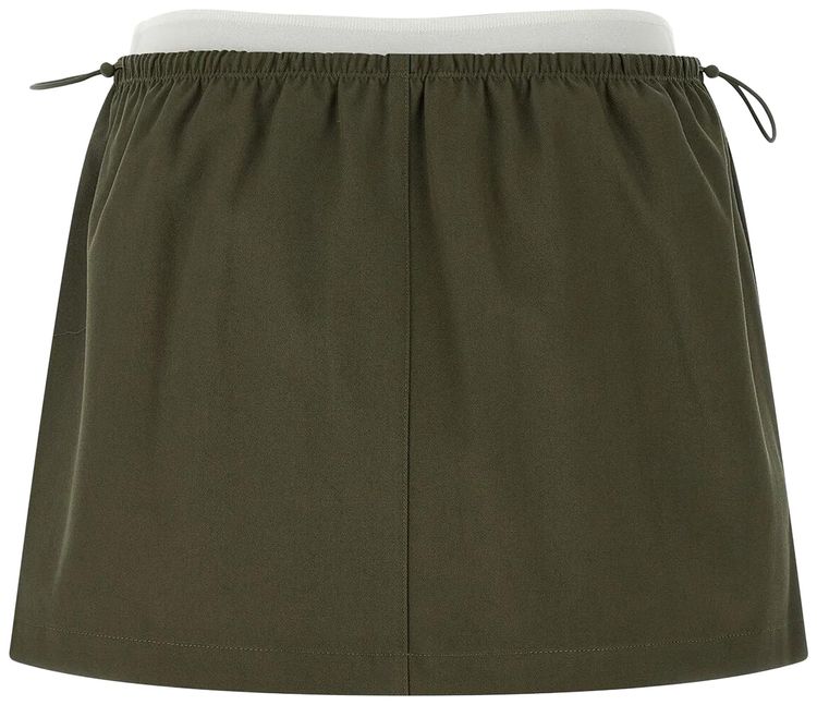 Мини-юбка Alexander Wang с завышенной талией, логотипом и эластичным поясом, зеленый — фото 2