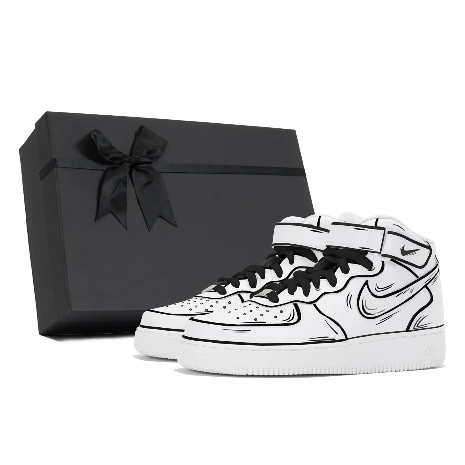 

Nike Кроссовки Air Force 1 Coverage с противоскользящим и износостойким верхом для скейтборда, мужские, белые, черные