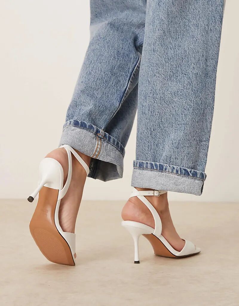 Босоножки Wide Fit Hollow на едва заметном каблуке белого цвета ASOS DESIGN — фото 3