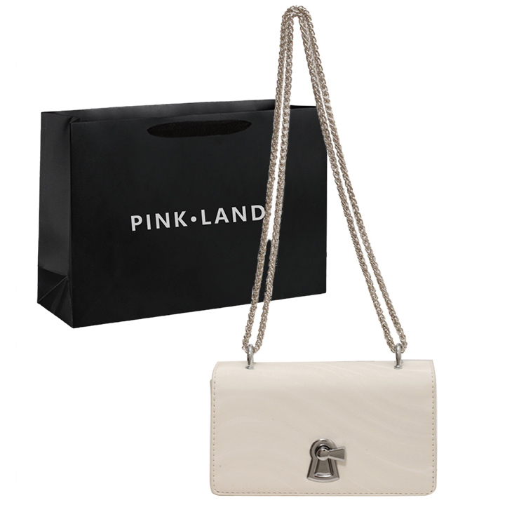 

PINK·LAND Женская наплечная сумка малого размера, Ecru Ripple