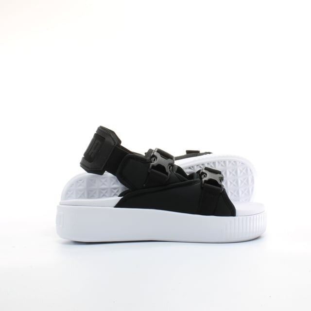 Женские текстильные босоножки на платформе ylm 19 e с ремешками 369424 01 Puma, черный — фото 3