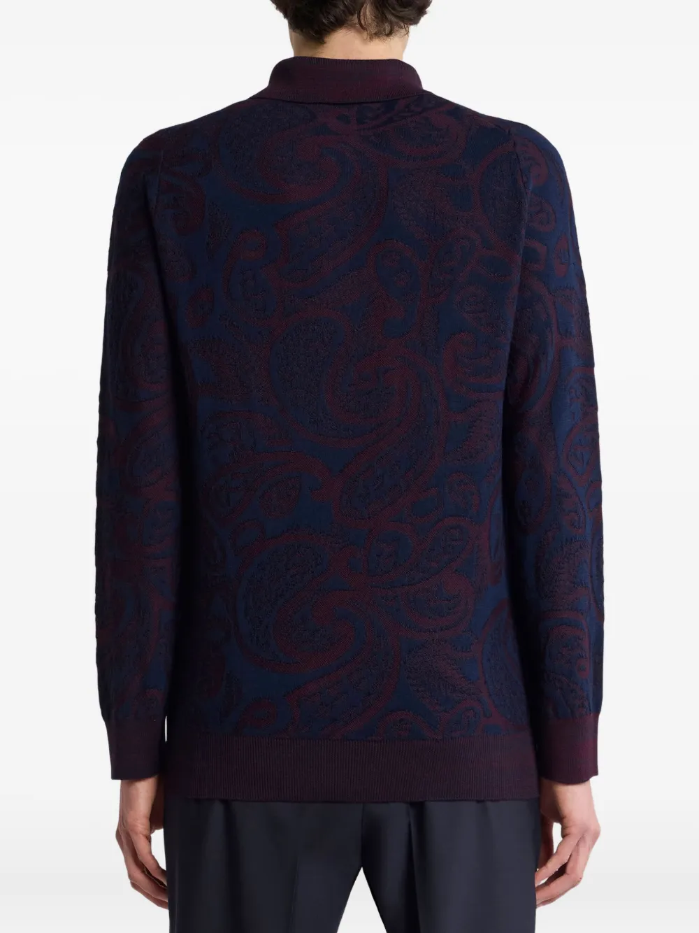 Поло из жаккардовой шерсти Etro, черный — фото 3