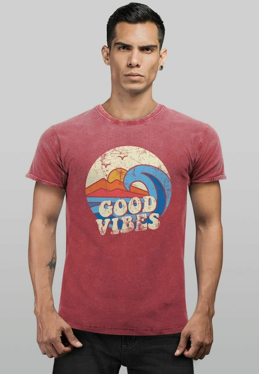 

Футболка с принтом WELLE HIPPIE SLOGAN STATEMENT Neverless, красный