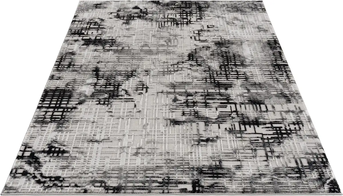 

Ковер для дома "Cansu", прямоугольный, винтажный, легкий блеск, структура high-low, эффект термоусадочной резьбы My home 60х90 см, серый