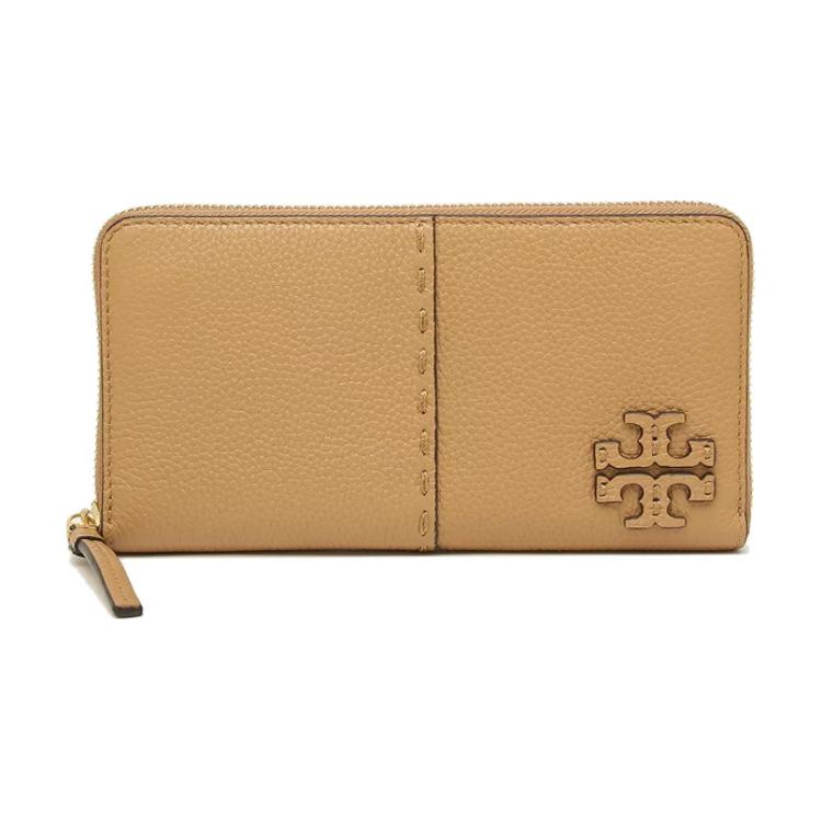 

TORY BURCH Кошелек для карт из кожи с текстурой личи, женский, brown