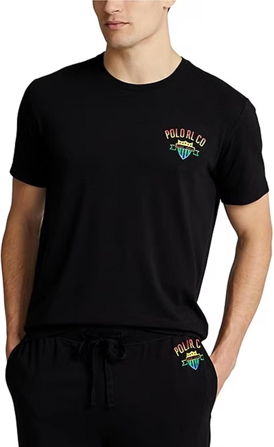 

POLO RALPH LAUREN Big & Tall футболка для сна с коротким рукавом и принтом логотипа Polo RL Co, Black