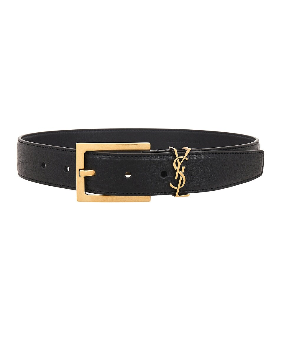 

Ремень с монограммой Saint Laurent женский, черный