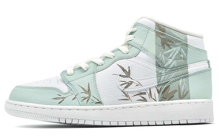 

Кроссовки Air JORDAN 1 Vintage Basketball Shoes Unisex Mid-Top White Gray Green