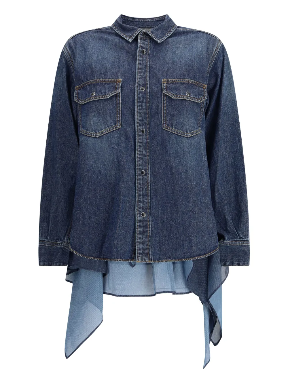 

Рубашка с накладными карманами Sacai, синий