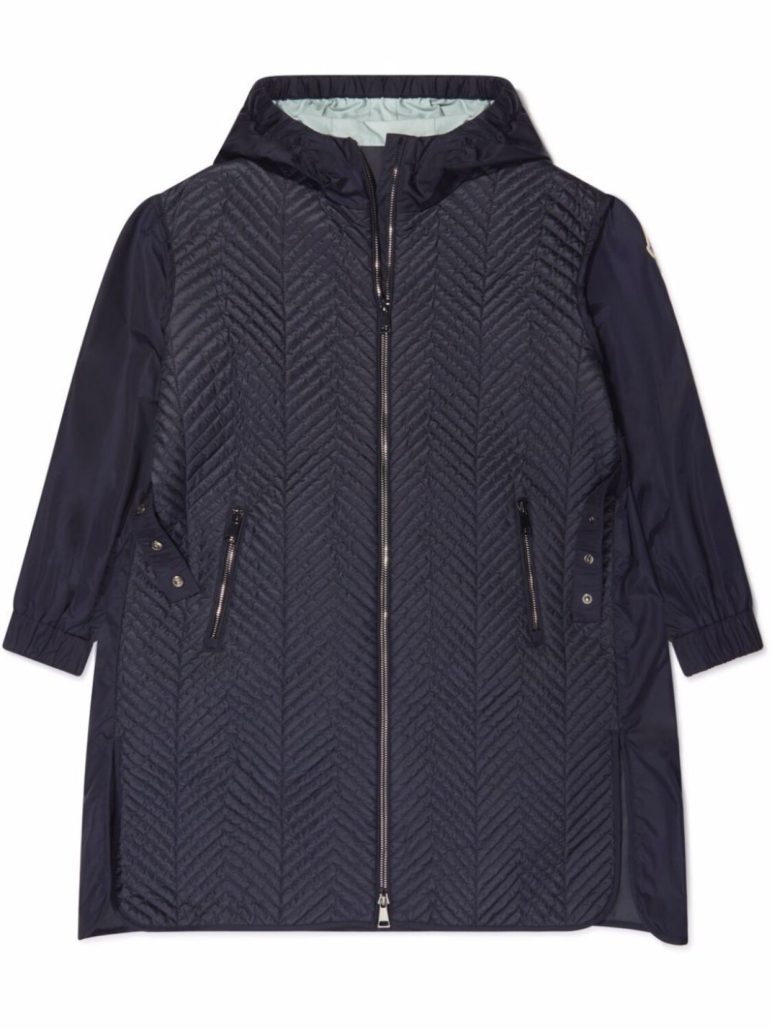 

Moncler Enfant стеганое пальто с капюшоном, синий