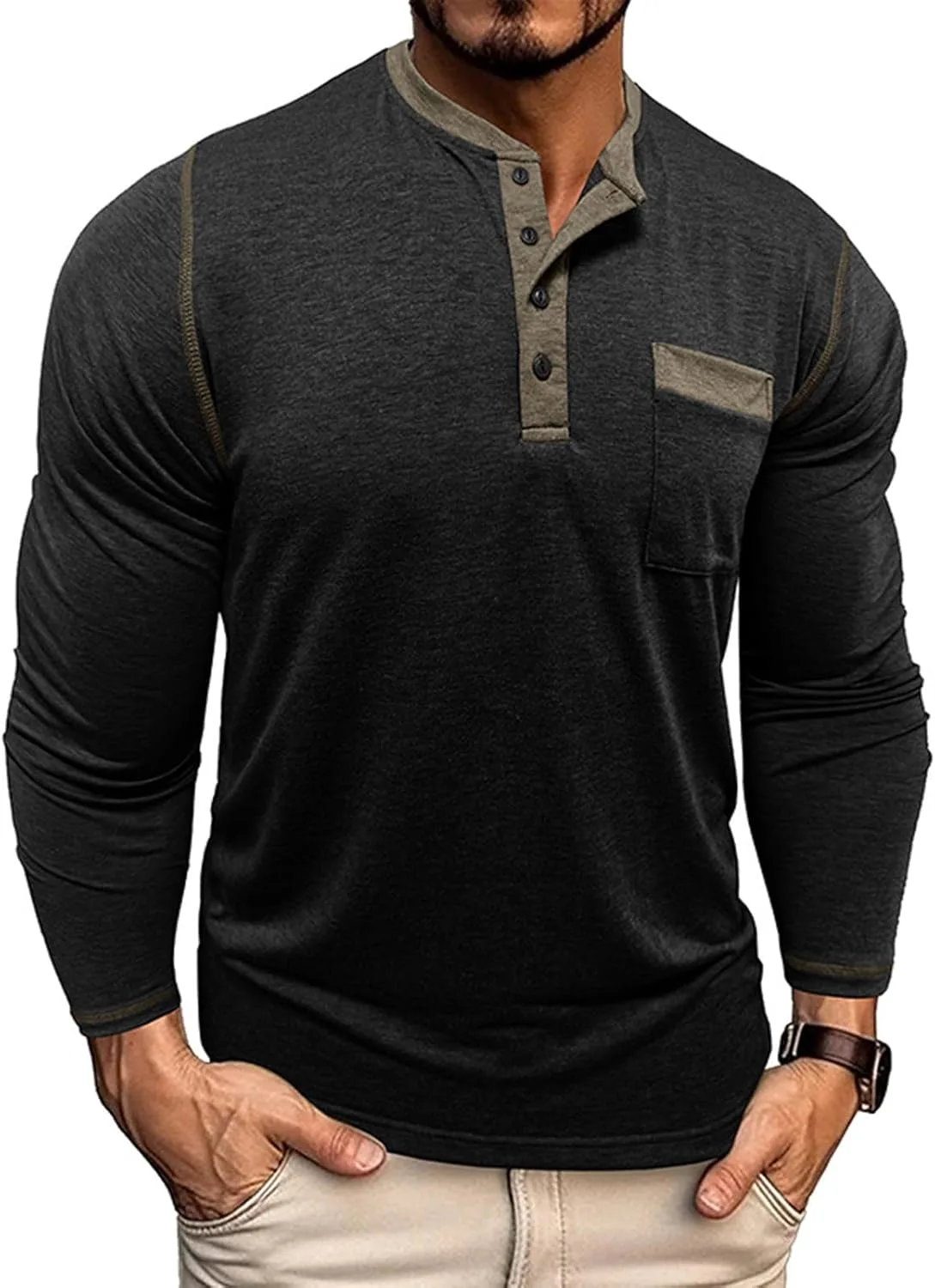 

Мужская футболка-поло с длинным рукавом, легкая, хлопковая, с планкой на пуговицах Dovford