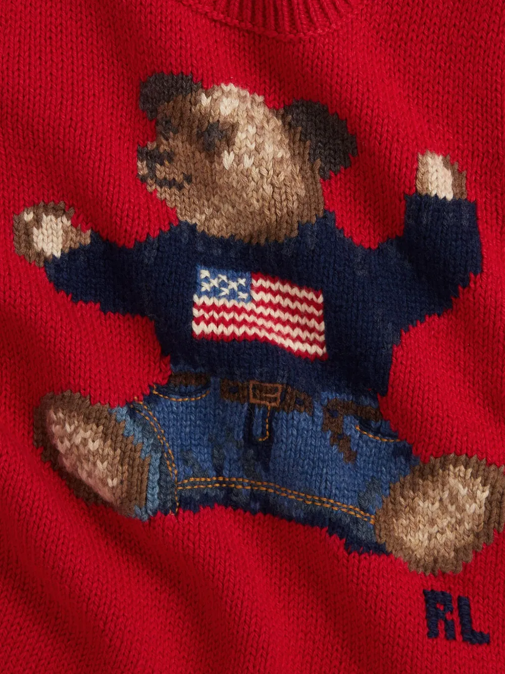 Трикотажное платье Polo Bear POLO RALPH LAUREN KIDS, красный — фото 3