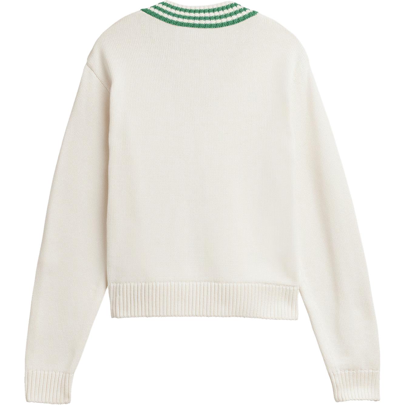 Свитер Sporty & Rich с V-образным вырезом Adidas Originals, белый — фото 3