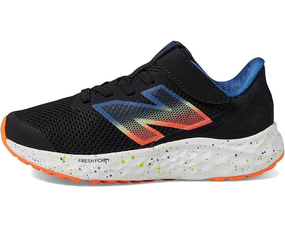 Кроссовки New Balance Kids Fresh Foam Arishi v4 Bungee Lace with Top Strap, цвет Black/Blue Agate — фото 4