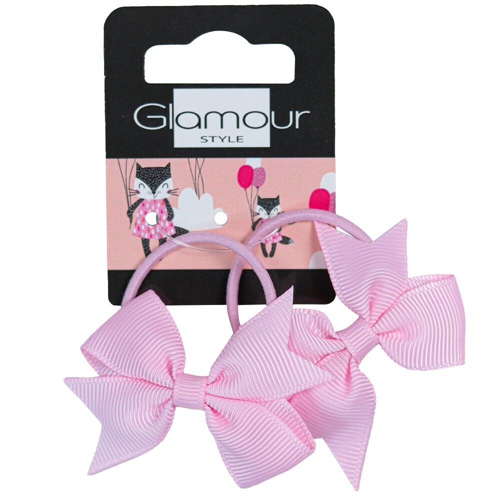 

Glamour, Детские резинки для волос Розовые бантики 2 шт