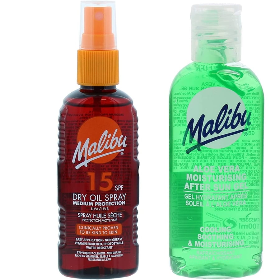 

Масло для загара Malibu SPF15 100 мл + Алоэ после загара 100 мл