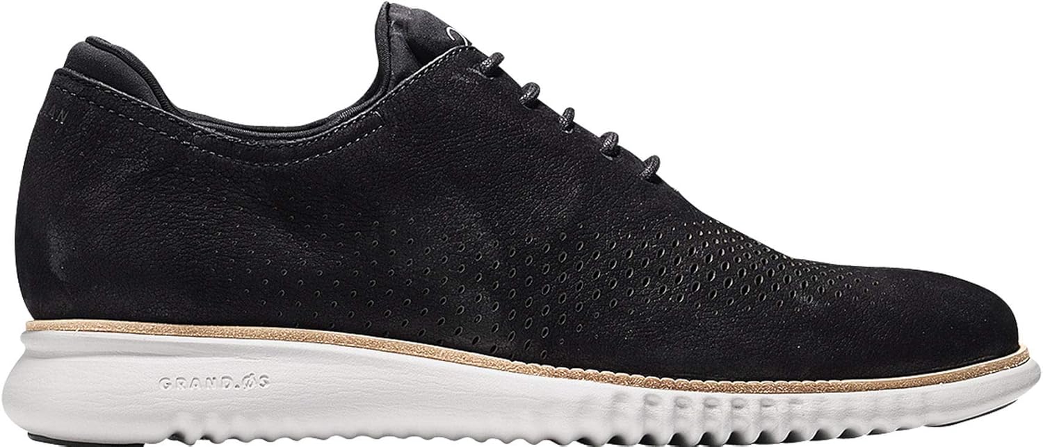 Мужские оксфорды Cole Haan 2.Zerogrand с лазерной перфорацией, черный/серый — фото 2