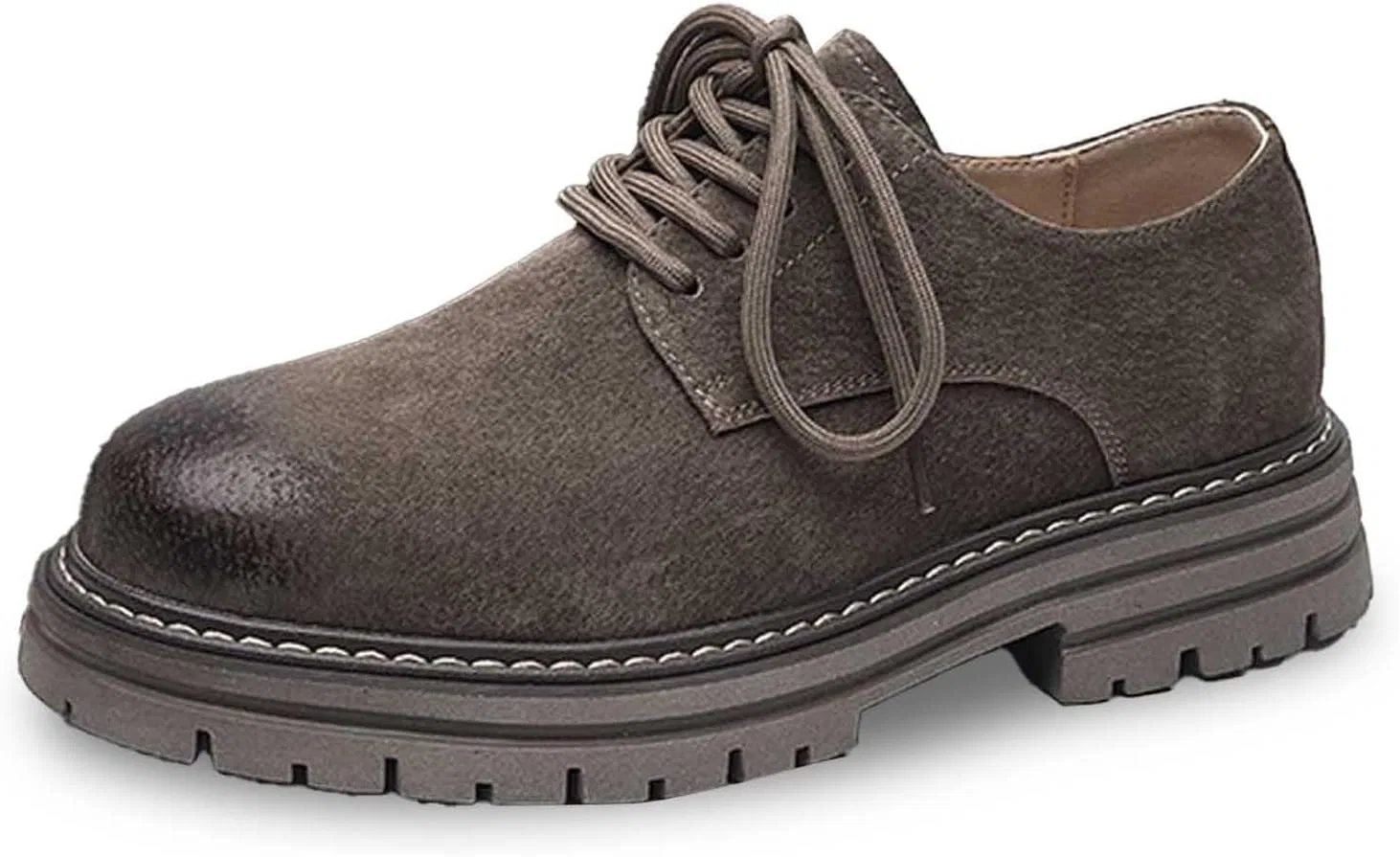 Ботинки Lässige Herren-Stiefeletten mit Schnürung, dicke Sohle, bequem für den Alltag, langlebig, stilvolles Schuhwerk für Jeans, alle Jahreszeiten Generic, Grau