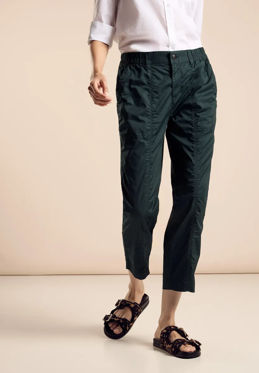 

Брюки STREET ONE из ткани, длина 3/4, стрейч, зеленый