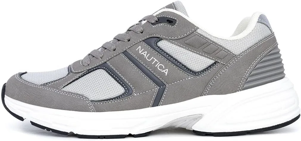 Мужские кроссовки Nautica для бега, спортивные, модные, с шнуровкой, мягкие для тренировок, тенниса - с амортизацией, дышащие, легкие и удобные, серый — фото 2