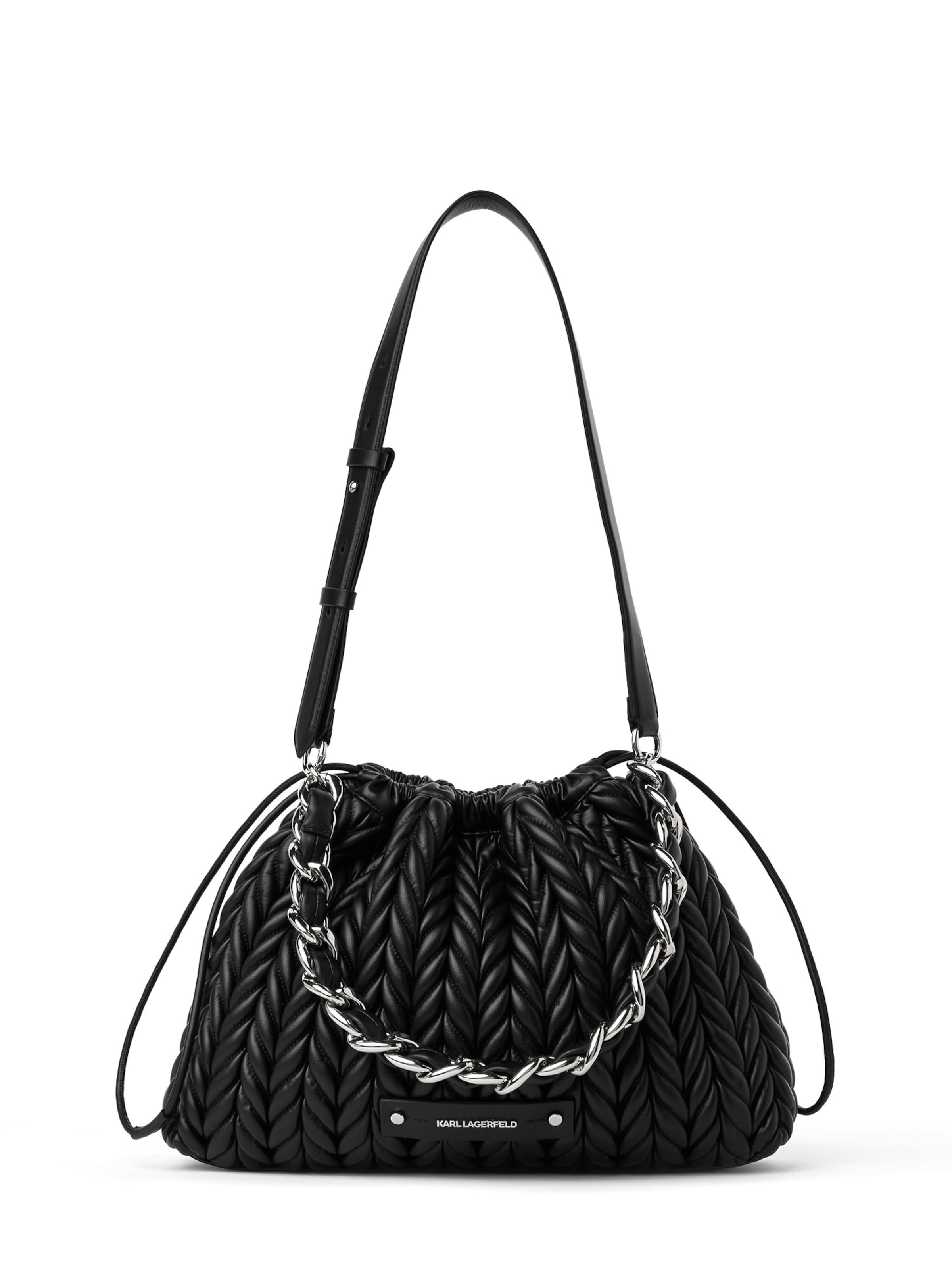 

Karl Lagerfeld Плечевая сумка 'Weave' в черном цвете